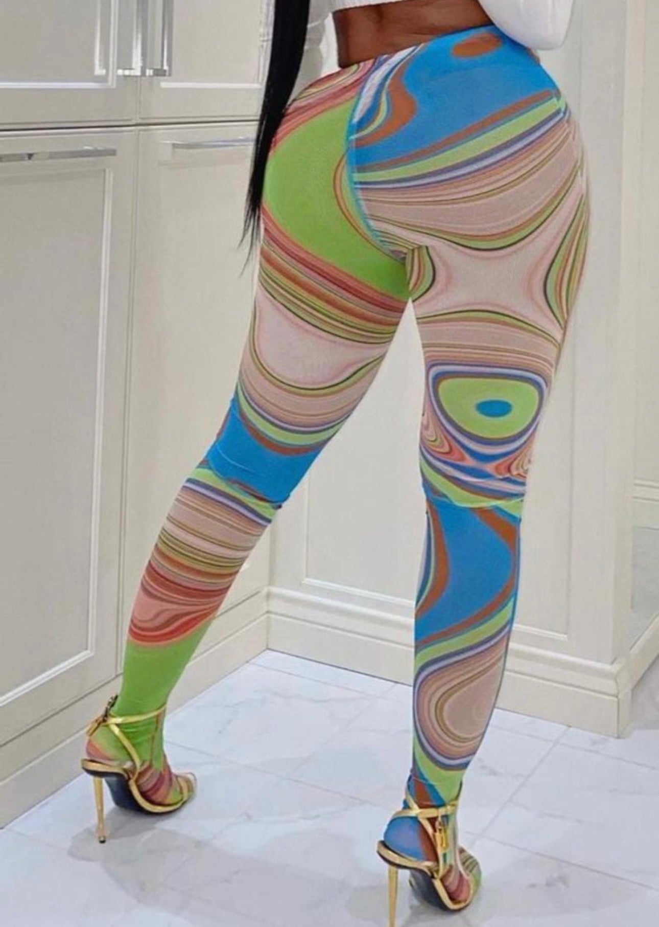 Green Swirl Leggins