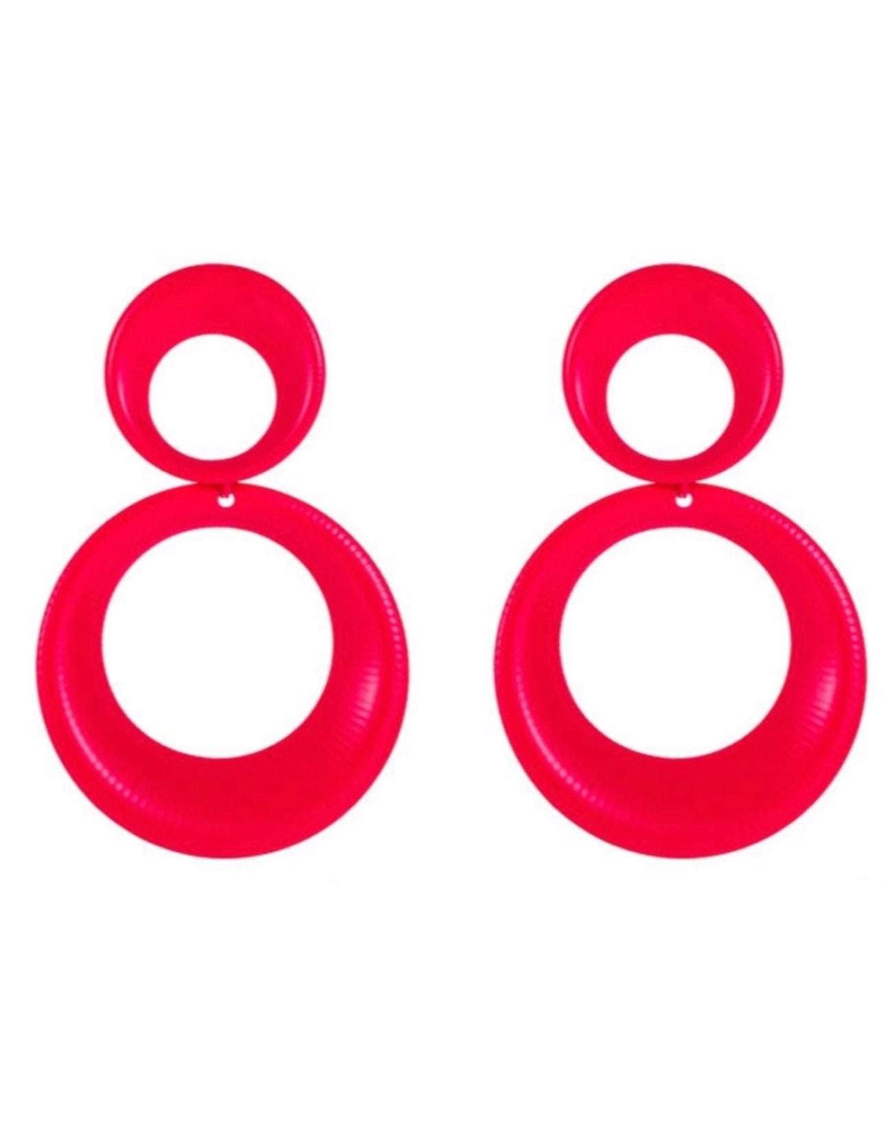 Hot Pink Retro Earrings