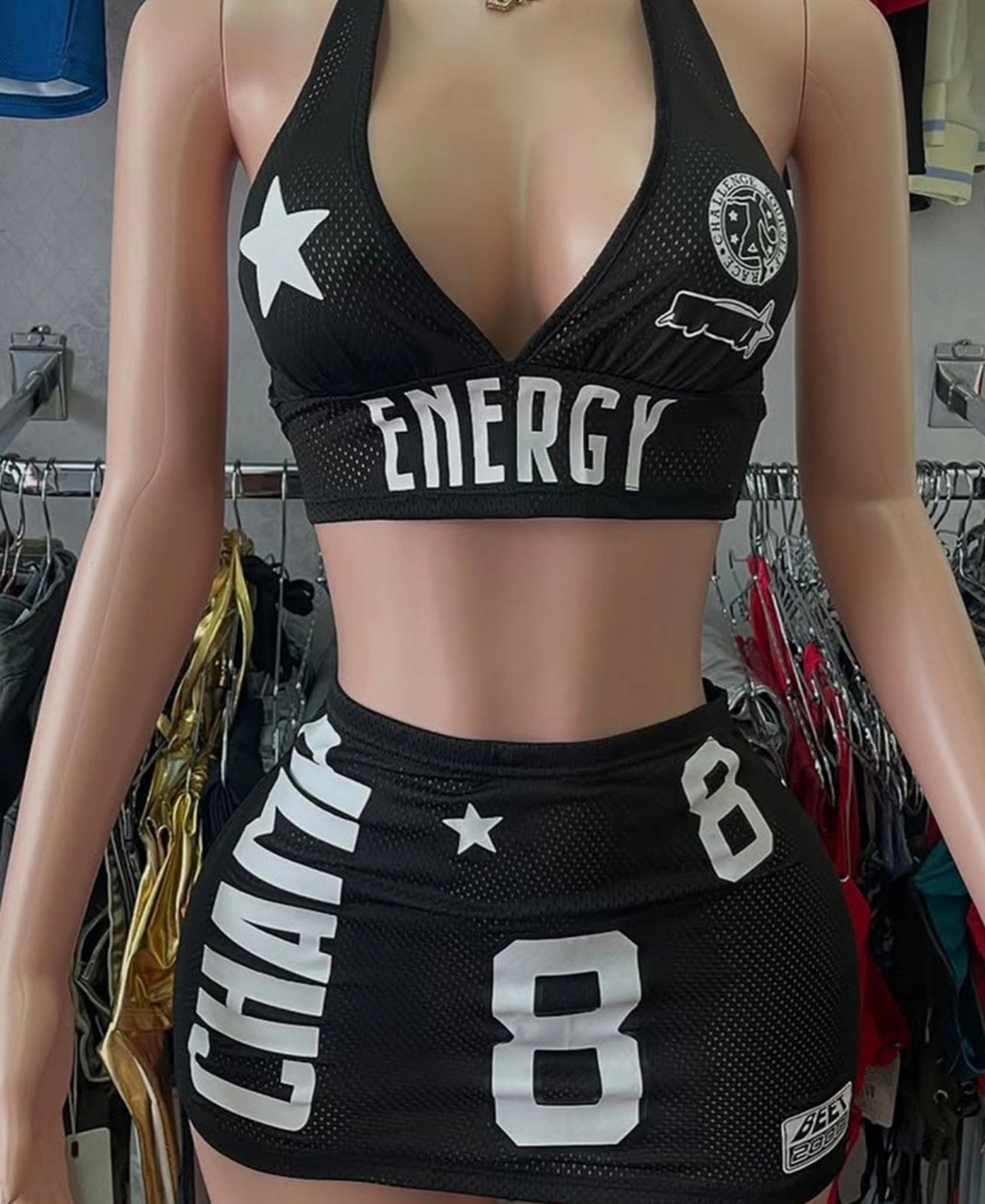 Black Jersey 2 Piece Set