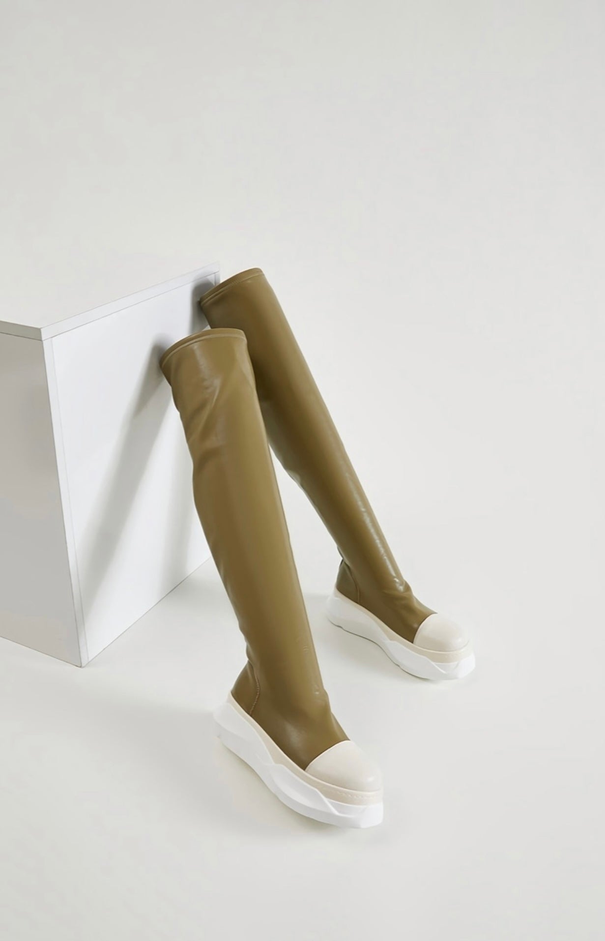 Army Green Knee High Boots