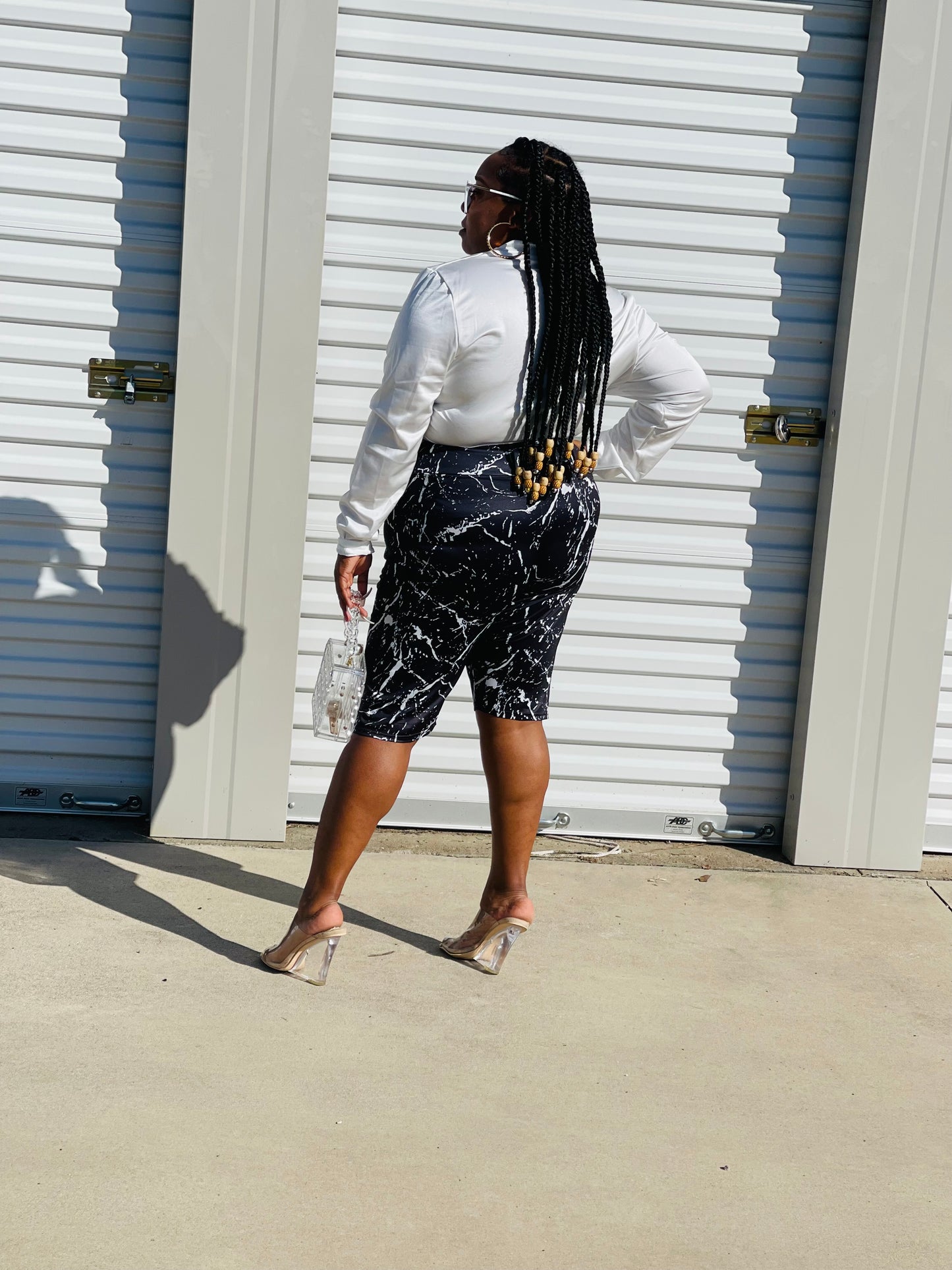 Plus Size Marble Shorts