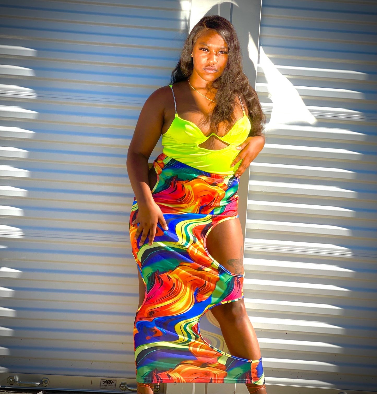 Cut Out Marble Skirt