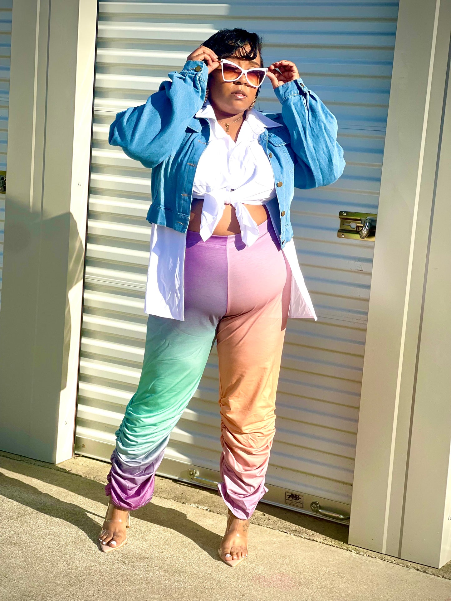 Plus Size Spring Colored Stacked Pants