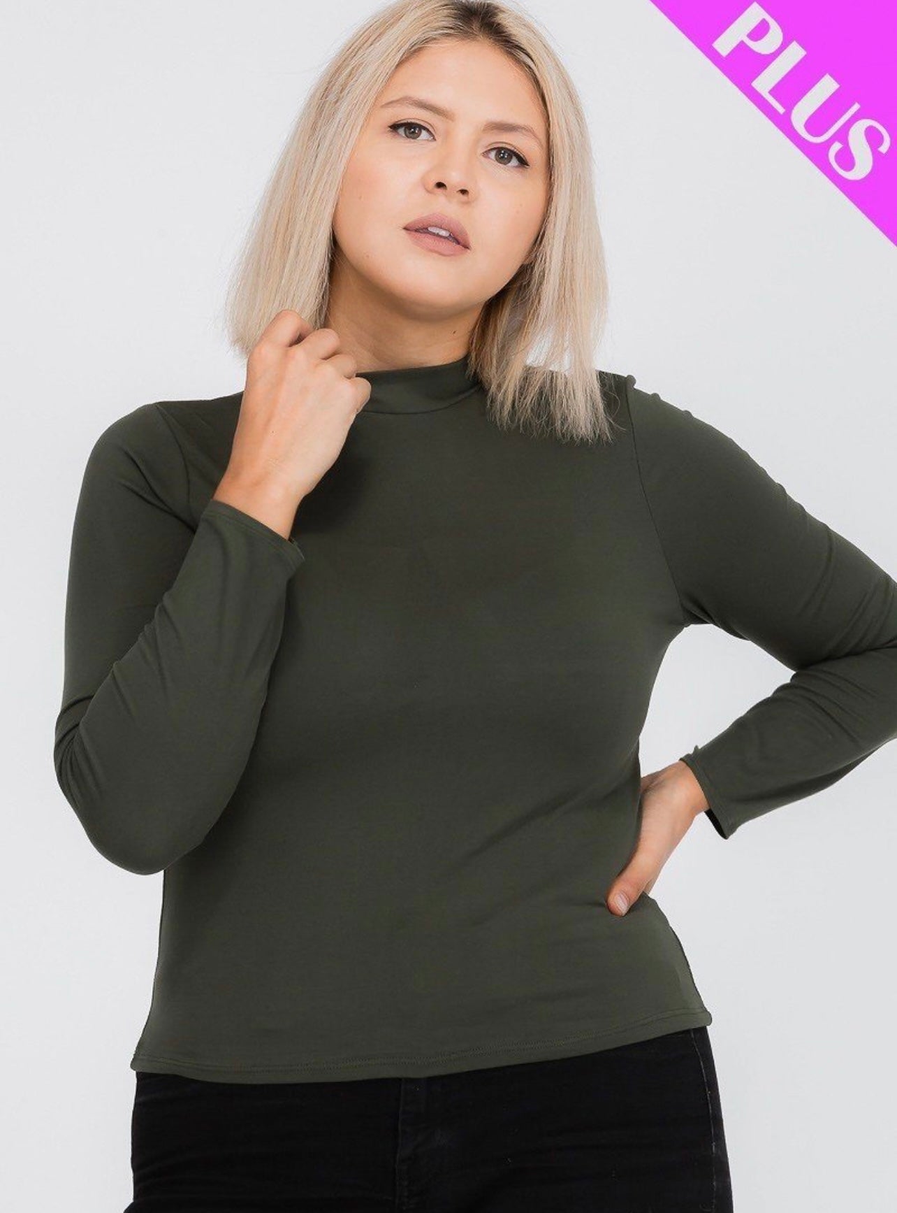Plus Size Plain Long Sleeve Top!