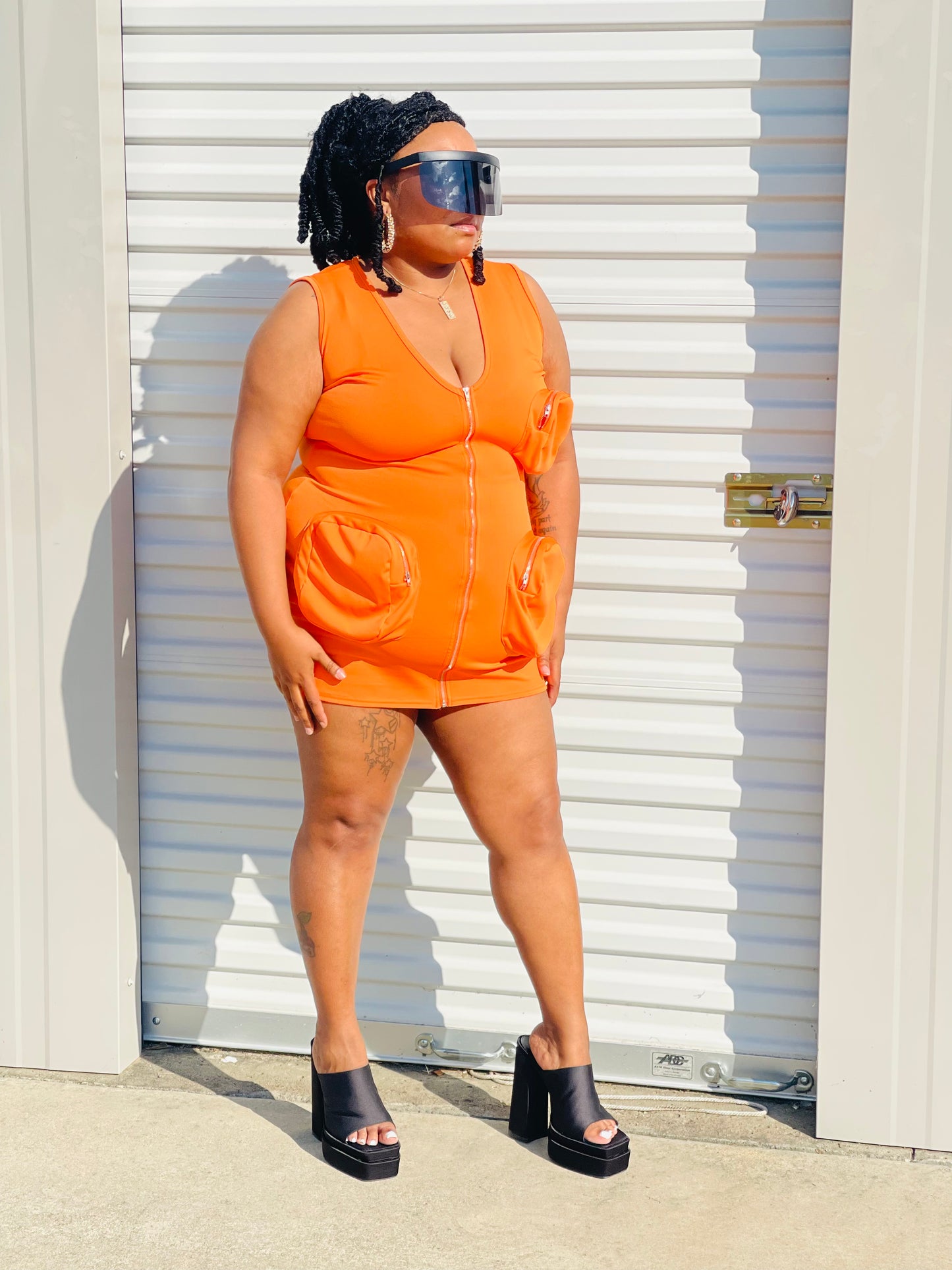 Orange Pocket Dress