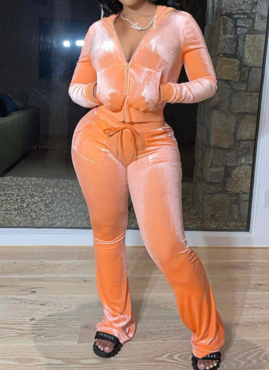 Orange 2 Piece Jumpsuit