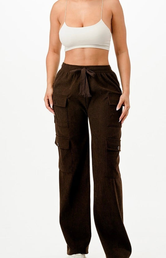 Brown Cargo Joggers