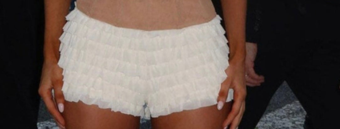 White Ruffle Shorts