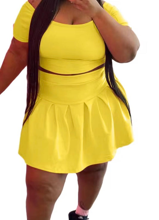 Plus Sunshine Tennis Skirt Set