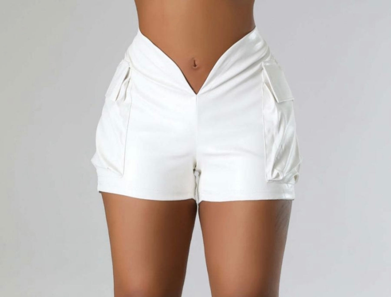 White Leather Shorts