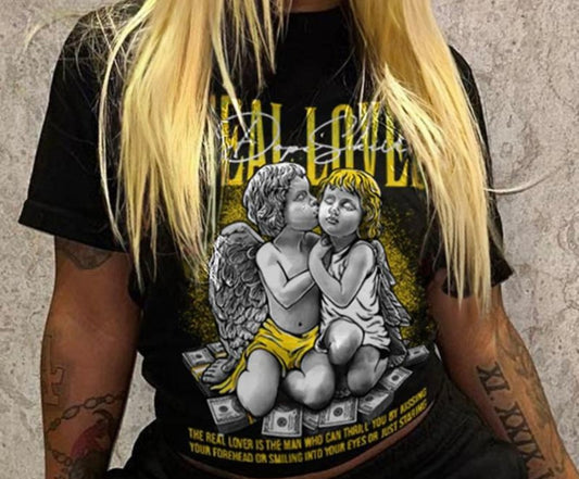 Yellow Real Lover Graphic Tee