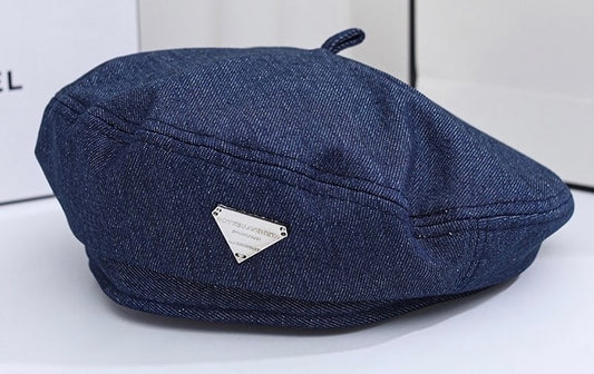 Dark Denim Beret Hat