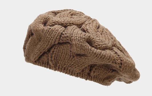 Brown Knitted Beret